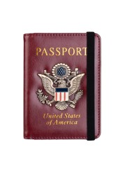 USA USA RFID Men Passport Wallet Cover Holder