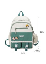 Casual Nylon Women Backpack Candy Color School Bags for Teenagers Girls Book Bags Patchwork Backpack Female Travel Bag