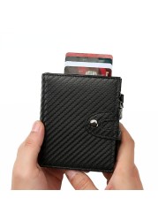 DIENQI RFID High Quality Men Wallets Big Trifold Black Leather Wallet Male Money Bag 2022 Vallet Black Coin Purse Drop Shipping