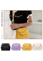 Ladies Bags With Crocodile Pattern Print Tailored Mini Small Bags PU Leather Shoulder Crossbody Bags