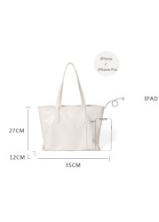 SCOFY Fashion Canvas Bags For Women Luxury Designer Chic Minimalist Large Capacity Bags Soft PU Leather Shopping Shoulder Bags