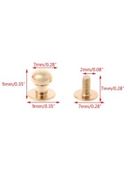 Solid Brass Rivet Round Head Button Screw Luggage Leather Brass Durable DIY Wallet Replacement Bag Accessories