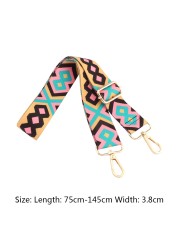 Geometric Patterns Bag Strap Replacement Women Crossbody Bag DIY Strap Adjustable Wide Strap Bag Female Fashion Bag Straps