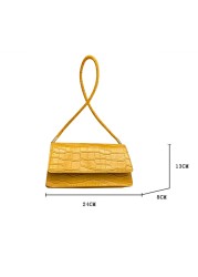 Women Shoulder Underarm Bag PU Leather Crocodile Pattern Female Underarm Bag Casual Flap Luxury Brand Designer Handbags