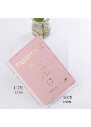 Portable Bride Groom Travel Passport Credit Card Holder Men Women Honeymoon Leather Passport Protector Organizer Cover