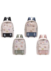 Girls Preppy Style Backpack Contrast Color Student School Pockets Backpack Women Travel Large Capacity Backpack