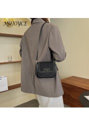 Fashion Bag Retro Straddle Bag Pure Color PU Leather Handbag Thread Purse Female Flap Casual Messenger Bags