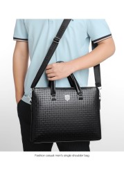 Feng leopard kangaroo bag men's handbag business men's documents horizontal computer bag large-capacity bag