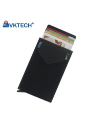 Anti-theft Automatic ID ID Card Holder Small Case Aluminum Protective Bank Credit Card Storage Bag Wallet Purse