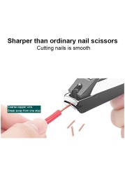 Foldable Portable Stainless Steel Nail Toe Cutter Trimmer Scissors Anti Nail Splash Bevel Cutting Design Manicure Pedicure Tools