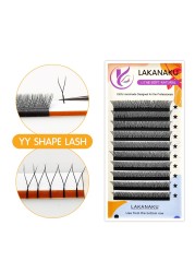 LAKANAKU YY Lashes Bouquets Eyelashes Split Tips Lashes Wholesale Supplier Cashmere Extensions Mink Lashes YY Cílios