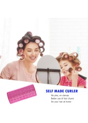 Hair Curler Grip Self-Design Sticky Cling Style Hair Curlers Stripe Silk Lazy Rod Heatless Headband Hairdressing Beauty Tools