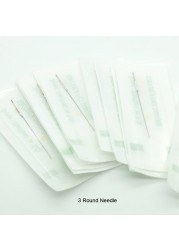 3RL 3RS Tattoo Needle R3 Disposable Sterilize Permanent Makeup Needles 0.35mm X 50mm Eyebrow Machine Round 3 Agulha PMU Agujas