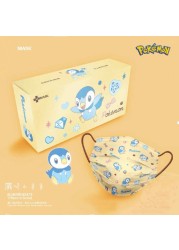 10-200pcs Pokemon Pikachu Ibrahimovic Anime Disposable Mask 3 Layers Protective Anime Pattern Printing Black Adult/Student Mask