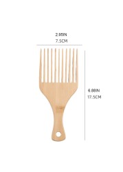 Anti-Static Natural Bamboo Hair Pick Comb Scalp Massage Long Tooth Detangling Combs Afro Lifting Hair Styling Accessories