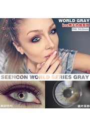 Easy Small 6 Colored Contact Lenses For Eyes Cosmetics Aurora Polaris Blue Eye Small Beauty Pupil Degree Option 2pcs/pair