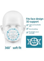 5/1pcs 3D Face Mask Bracket Face Inner Support Frame Tpr/Silicone Mouth Mask Bracket Reusable Holder Breathing Comfortable