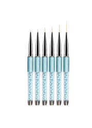 5/7/9/11/14/20mm Nail Art Liner Brushes for Manicure Acrylic Thin Line Flower Design Drawing Pen UV Gel Brush Painting Tools