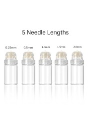 Hydra Needle 20 Pins CE 0.25mm 0.5mm 1.0mm Micro Titanium Derma Roller Needle Stamp Gel Tube Skin Hydra Roller Needle