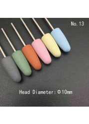 6pcs/set Rubber Silicon Nail Drill Grinding Cutter for Manicure Flexible Bit Polisher Machine Electric Nail File Art Tools