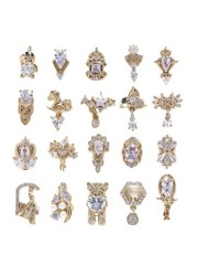 Japanese Style Nail Jewelry, Zircon Cross Real Gold Nail Diamond Decoration Supplies