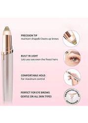 Women Electric Eyebrow Trimmer Usb Rechargeable Eye Brow Epilator Mini Lipstick Shaper Shaver Painless Shaving Face Hair Remover