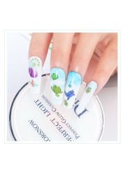 LEAMX Ocean Cute Glitter Laser Nail Art Marine Animal Shell Turtle Fish Starfish Nail Sticker Slider 9D Nail Sticker Decoration