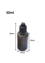 50pcs Empty 5ml 10ml 15ml 30ml Black Soft PE Container Easy Squeeze Plastic Dropper Bottle With Childproof Cap For Liquid Vials