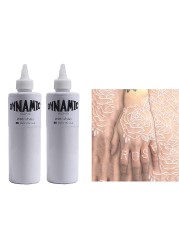 240ml Natural Plant Professional Tattoo Ink White Color Semi Permanent Makeup Paints Pigment Bottles Body Art Tool American Brand