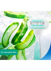 Original Gillette Venus Shaving Aloe Lady Razor Blades & White Tea Razor With Replacement Blades Body Bikini Legs Arms Underarms