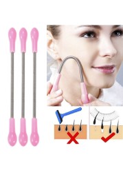 ELECOOL Stainless Steel Beauty Facial Hair Removal Body Cleaning Facial Hair Makeup Spring Bending Epilator Stick Tool