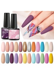 Mtssii 25/60pcs Color Gel Nail Polish Set Glitter Sequins Gel Soak Off UV Gel Semi Permanent Base and Top Coat Nail Art Gel Kits