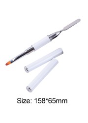 2-In-1 Double End Nail Pen Poly Nail Gel Picker Brush Multi-Use Pen Shaped Gel Color Bar Flower Brush Art Manicure Tool