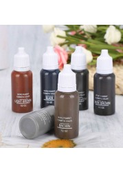 6pcs/box Semi-Permanent Tattoo Pigment Plant Extract Beauty Makeup Tattoo Ink Microblading Permanent Makeup Pigments Cosmetics