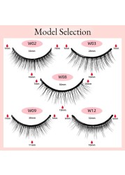 3D False Eyelashes Reusable Self-adhesive Fake Eye Lashes Glue Free Easy to Wear Natural Eyelashes Extension Makeup Tool