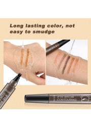 Four Heads Eyebrow Pencil Waterproof Sweat-proof Liquid Eyebrow Pencil Non-fading 4-fork Eyebrow Pencil Makeup TSLM1