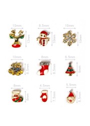 Nails Diamond Nail Art Jewelry Diamond Zircon Christmas Elk Santa Snowflake Bell Decoration