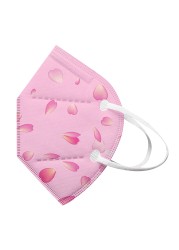 5pcs Adult Mask Kn95 Cherry Blossom Fpp2 Approved Mouth Mask Floral Face Mask 5ply Filter Protection Mask mascarilla ffp2