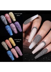 Gold Sliver Nail Reflective Crystals Powder Rainbow Glitter Shiny Pigment Iridescent Glass Micro Drill Nails Art Decoration