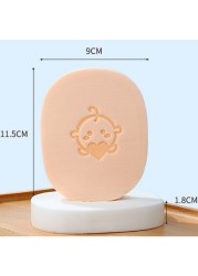 2pcs Soft Thick Face Clean Sponge Wood Fiber Face Wash Clean Sponge Makeup Beauty Accessory Cleansing Puff