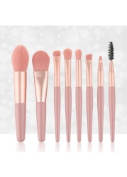 8pcs Mini Makeup Brush Tool Set Face Beauty Cosmetic Brush for Beginner Eyelashes Lip Concealer Blush Makeup Brushes Set