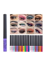 12 Colors Liquid Eyeliner Pen Set Waterproof Long Lasting Matte Colorful Eye Liner Cosmetic Quick Dry White Green Liner Makeup Kit