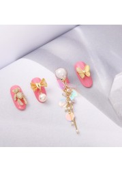 3pcs nail art jewelry 3d metal butterfly real gold zircon full diamond activity bear butterfly pendant nails