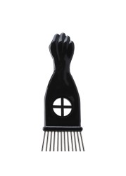 Professional Salon Use Black African Metal Pick Comb Insert Hair Pick Comb Wide Tooth Hair Fork Curly Brush Comb