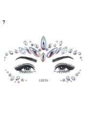 3D Sexy Face Tattoo Sticker Temporary Tattoo Flash Fake Tattoo Rhinestone Lady Party Face Sticker Face Jewelry Decoration