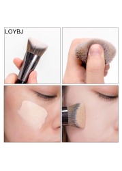 LOUBIG Multifunctional Makeup Brush 2 Slanted Cosmetic Liquid Foundation Concealer Contour Brushes Face Makeup Tools