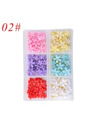 3D Acrylic Flowers Mix Bead Nail Jewel Nail Jewelry Nails Trims Manicure Pearl Flower Five Petal DIY Nail Art