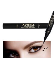 2 in 1 Cat Eye Seal Eyeliner Set Double-headed Triangle Seal Eyeliner Pen Enlarge Eyes Waterproof Quick Dry Long Lasting Makeup