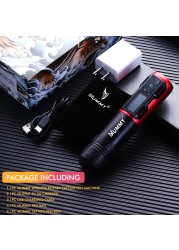 Mummy Wireless Tattoo Machine Pen High Capacity Battery Rotary Motor Tattoo Gun Power Portable 2200mah LED Digital Display