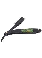 Straight Edge Blade Holder Manual Shaving Blade Holder Ebony Handle For Hair Salon Barber